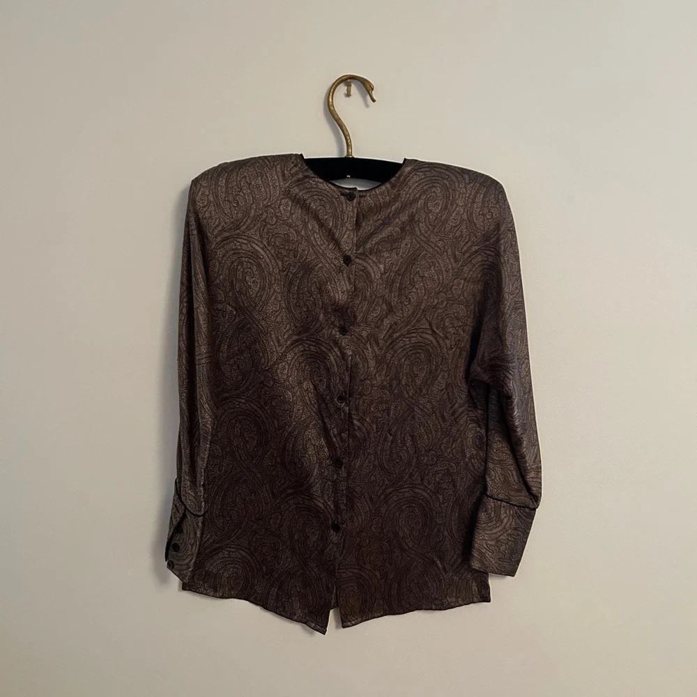 Vintage silk paisley blouse - Picture 2 of 7